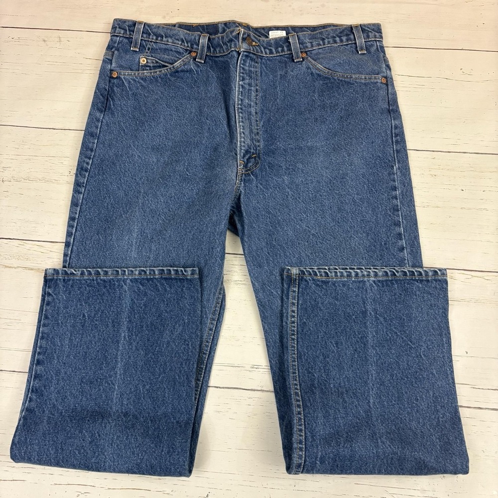 Vintage Levi's 517 Orange Tab Bootcut Jeans Mens 42x30 Denim Made In USA 80s 90s - Picture 3 of 12
